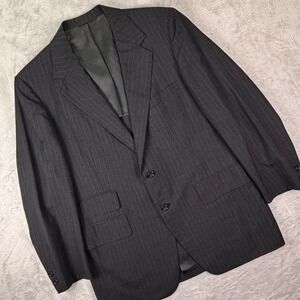 Saks Fifth Avenue Men's Pinstripe Blazer Size 41R Gray 2-Button Classic Fit